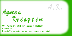 agnes krisztin business card